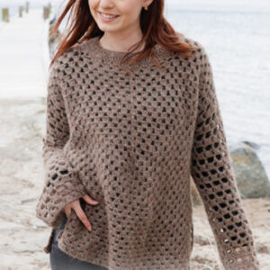Kampsun "Chestnut Bay" (muster 244-14; lõng Brushed Alpaca Silk ja Flora)